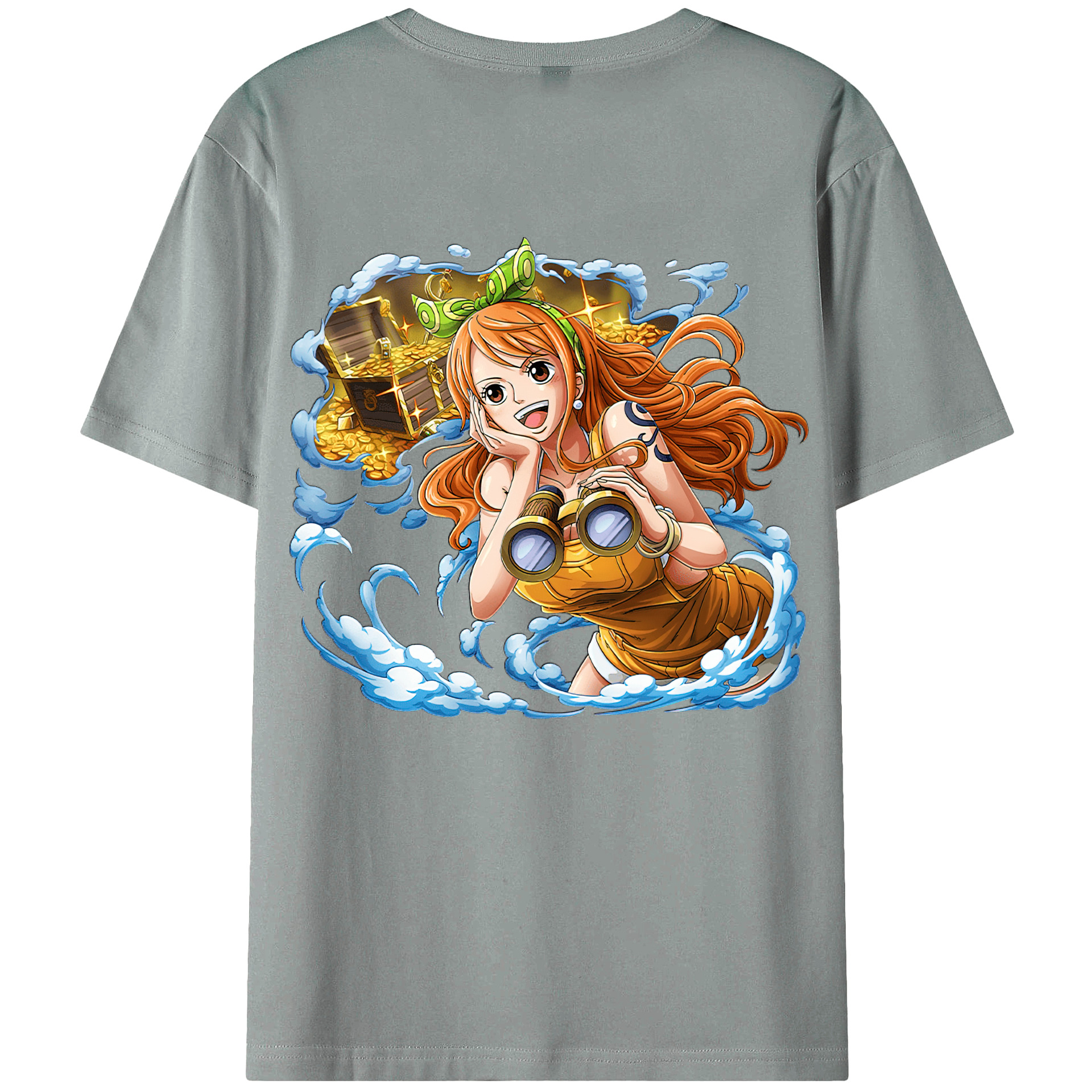 （画像用） ワンピース ナミ ONE PIECE Nami 綿100％ メンズ半袖Tシャツ（バックプリント） 通気性
